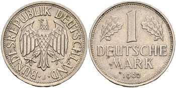 ФРГ 1 марка 1962 J KM 110 медно-никель 4126-542