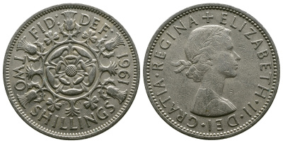 Великобритания 2 шиллинга (флорин) 1961 Елизавета II (1952-2022) KM 906, Spink 4146 медно-никель 4382-234