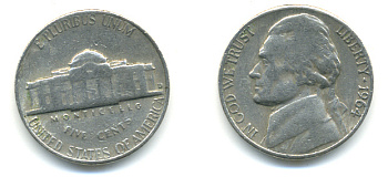 США 5 ЦЕНТОВ 1964 ДЖЕФФЕРСОН KM А192 медно-никель 86-545