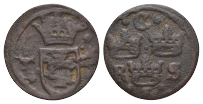 Швеция 1/4 эре 1637-1642 KM 160? медь 4654-846