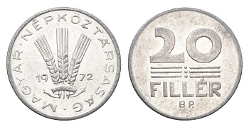 Венгрия 20 филлеров 1972 BP KM 573 алюминий 4665-1069