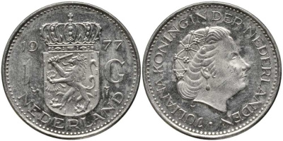 Нидерланды 1 гульден 1977 Юлиана (1948-1980) KM 184a никель 113-713