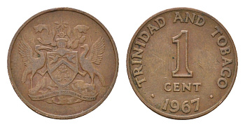 Тринидад и Тобаго 1 цент 1967 KM 1 бронза 4689-1216