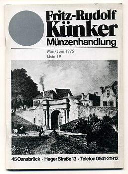 ФРИТЦ-РУДОЛЬФ КЮНКЕР КАТАЛОГ ФИКСИРОВАННЫХ ПРОДАЖ (LAGERKATALOG) 1975 МАЙ-ИЮНЬ, № 19 00-01-01-15