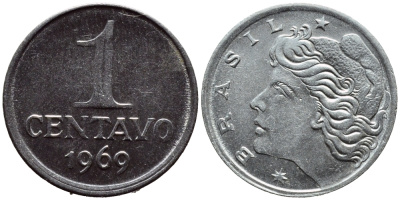 БРАЗИЛИЯ 1 СЕНТАВО 1969 KM 575.2 нержавеющая сталь 4392-1319