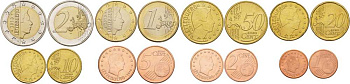 Люксембург евронабор 8 монет 2010 (1, 2, 5, 10, 20, 50 евроцентов, 1, 2 евро) KM 75, 76, 77, 89, 90, 91, 92, 93 биметалл UNC N4-55
