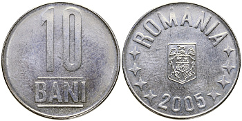 Румыния 10 бань (бани) 2005 KM 191 сталь плакированная никелем 26-1654