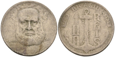 Бразилия 100 рейс 1936 Маркиз Тамандаре KM 536 медно-никель 4115-536