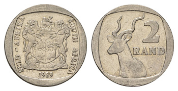 ЮАР 2 ранда 1989 KM 139 медь плакированная никелем 4626-1017