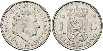 Нидерланды 1 гульден 1979 Юлиана (1948-1980) KM 184a никель 94-647
