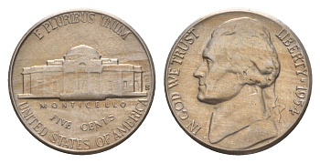 США 5 центов 1954 S, Томас Джефферсон KM A192 медно-никель 4655-258