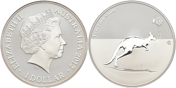 Австралия 1 доллар 2012 кенгуру KM 1862 серебро BUNC 11-151-42