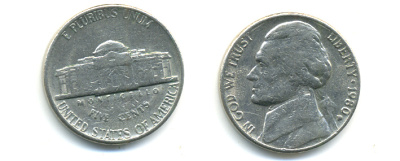 США 5 ЦЕНТОВ 1980 ДЖЕФФЕРСОН KM А192 медно-никель 86-557