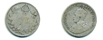 КАНАДА 10 ЦЕНТОВ 19ХХ ГЕОРГ V серебро 46-1049