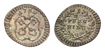 Регенсбург 1 пфенниг 1780 KM 435 серебро UNC 1529-725