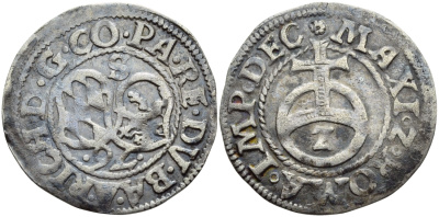 Пфальц-Зиммерн 2 крейцера (1/2 батцена) 1576 S, Рихард (1569-1598) Slg. Noss 305 Slg. Memmesheimer 2638 серебро 560-668