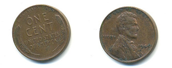 США 1 ЦЕНТ 1944 ЛИНКОЛЬН KM А132 медь цинк 76-153