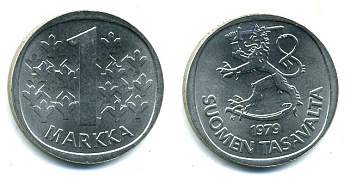 ФИНЛЯНДИЯ 1 МАРКА 1979 состояние 57-126