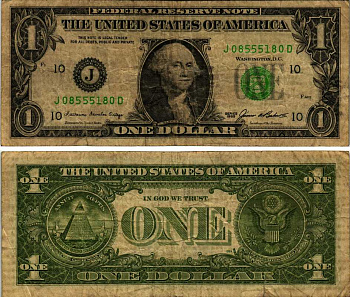 США 1 ДОЛЛАР 1985 БЛОК 10, БУКВА J, ГОРОД КАНЗАС, ШТАТ МИССУРИ, ДЖОРДЖ ВАШИНГТОН Pick 474 бумага 7484-49-2