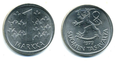 ФИНЛЯНДИЯ 1 МАРКА 1979 состояние 57-126