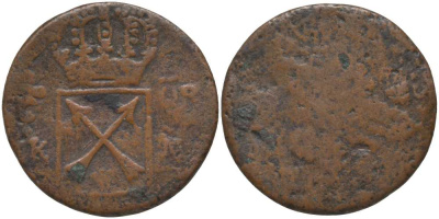 Швеция 1 эре 177Х Густав III (1771-1792) KM 512.1 медь 117-552