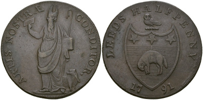 Великобритания, Уорвикшир 1/2 пенни 1791 Dalton & Hamer 52 медь 000-000