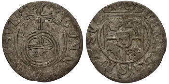 Польша, Эльблонг 1/24 талера 1635 Шведское правление, Кристина (1632-1654), вес 0,95 гр. KM 43 серебро 1516-624