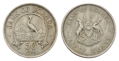 Уганда 50 центов 1966 KM 4 медно-никель 4679-643
