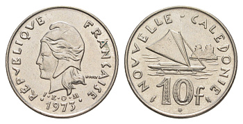 Новая Каледония 10 франков 1973 KM 11 никель UNC 4631-1125
