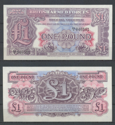 Англия 1 фунт ND (1948) Британские вооруженные силы Pick M22 бумага UNC (пресс) 2198-24-3-2