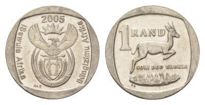 ЮАР 1 ранд 2005 KM 295 медь плакированная никелем 4627-436