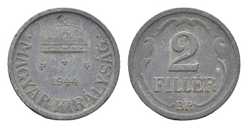Венгрия 2 филлера 1944 BP KM 519 цинк 4665-566