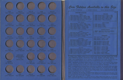 Альбом Whitman картонный альбом для одноцентовых монет США с 1941 года, номер два Lincoln cent, Collection starting 1941 number two бу 00-00
