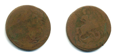 РОССИЯ 1 КОПЕЙКА 1759 медь 61-251