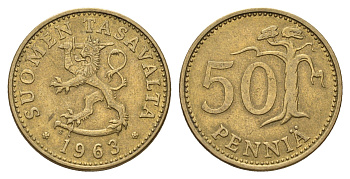 Финляндия 50 пенни 1963 KM 48 алюминиевая бронза 4646-626