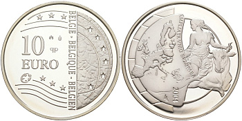 Бельгия 10 евро 2004 Расширение Европейского Союза KM 234 серебро PROOF 01-151-12
