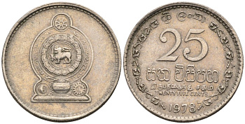 Шри-Ланка 25 центов 1978 KM 141.1 медно-никель 4567-214