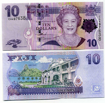 Фиджи 10 долларов 2007 Pick 111 а бумага UNC (пресс) 000-00-00