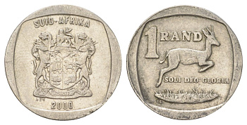 ЮАР 1 ранд 2000 KM 164 медь плакированная никелем 4627-353