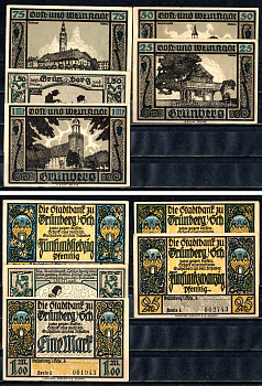 Грюнберг (Силезия) набор из 5 нотгельдов ND 7556-71-2-1