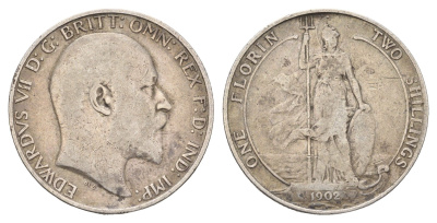 Великобритания 2 шиллинга (флорин) 1902 Эдуард VII (1901-1910) KM 801, Spink 3981 серебро 441-1533