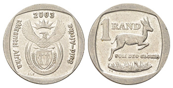 ЮАР 1 ранд 2003 KM 332 медь плакированная никелем 4627-362