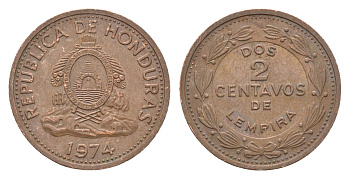 Гондурас 2 сентаво 1974 KM 78a сталь плакированная медью 4664-632