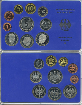 ФРГ НАБОР ИЗ 9 МОНЕТ 1983 G ОФИЦИАЛЬНЫЙ НАБОР В ПЛАСТИКЕ PROOF 00-00