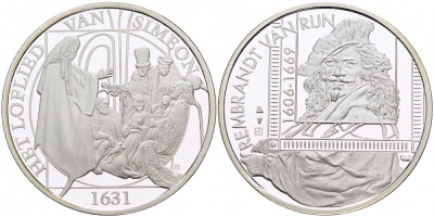 НИДЕРЛАНДЫ МЕДАЛЬ РЕМБРАНДТ (1606-1669), ПЕСНЬ СИМЕОНА 1631 ГОД, ДИАМЕТР 30 мм., ВЕС 9,42 гр. медно-никель 1087-2-54