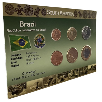 Бразилия набор из 6 монет 2004-2005 серия страны мира UNC 3-6-6-27