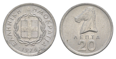 Греция 20 лепт 1976 KM 114 алюминий aUNC 220-1128