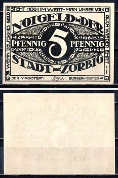 Цёрбиг (Пруссия, Саксония) 5 пфеннигов 1921 2193-41-2-2