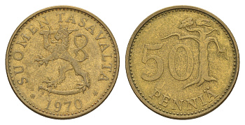 Финляндия 50 пенни 1970 KM 48 алюминиевая бронза 4650-645
