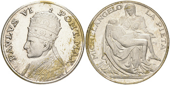 ВАТИКАН МЕДАЛЬ ND ПОНТИФИК ПАВЕЛ VI, СЕРЕБРЕНИЕ медно-никель 4557-313